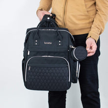 Load image into Gallery viewer, Black Diaper Bag CRUZ - Lovatte Shop
