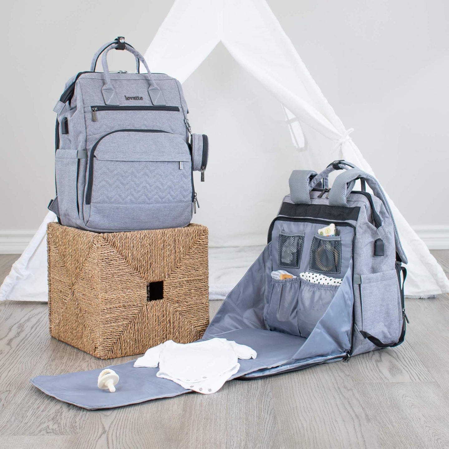 Grey Diaper Bag JOURNEY - NEW! - Lovatte Shop